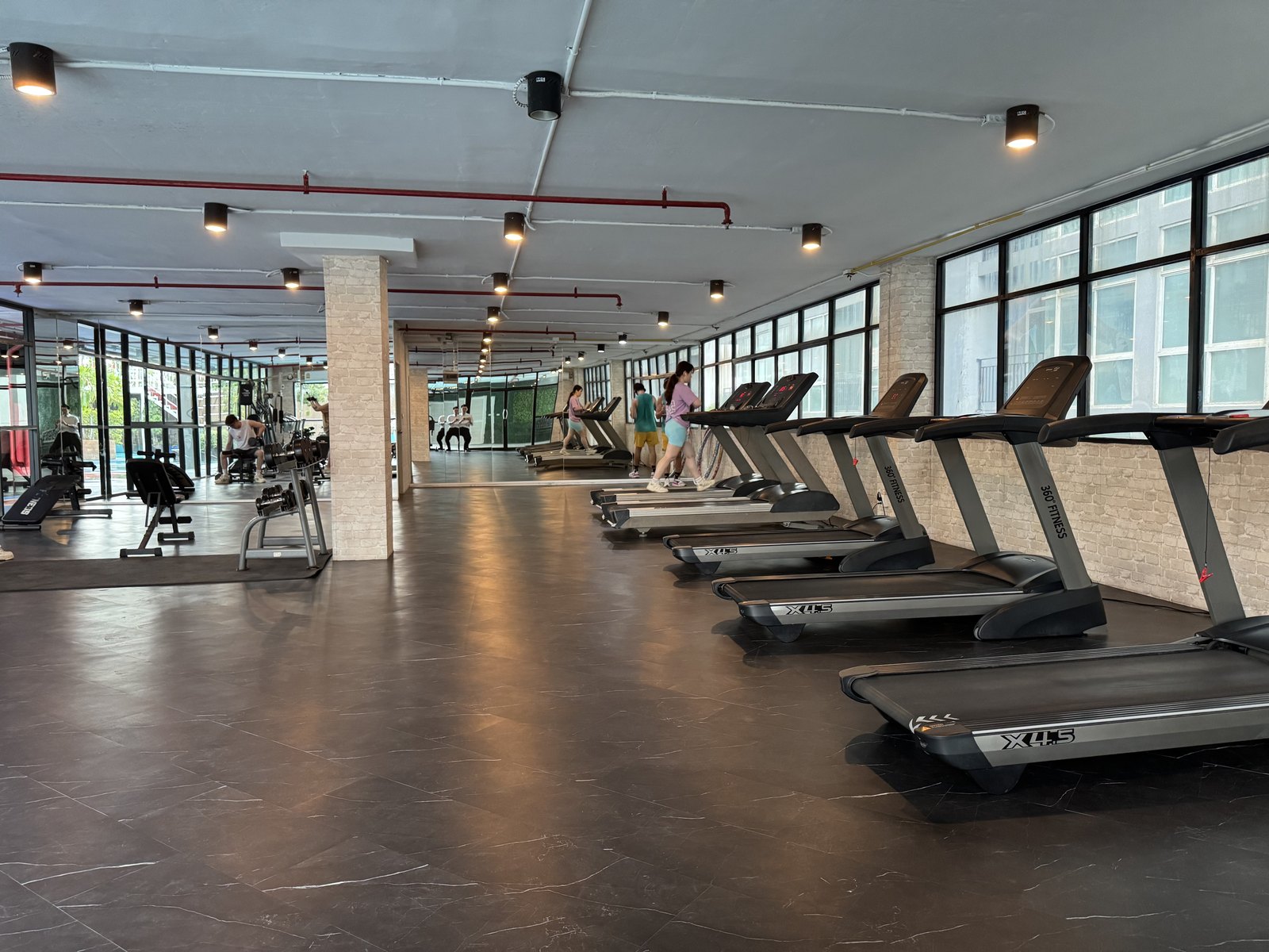 Fitness centre with treadmills
